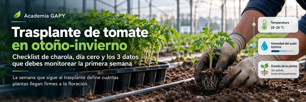 image-1024x341 Trasplante de tomate en otoño-invierno: checklist de charola, día cero y los 3 datos que debes monitorear la primera semana